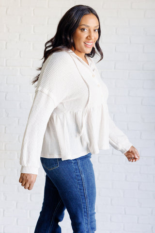 Don't Waffle About Waffle Knit Hoodie-Long Sleeves-Ave Shops-Motis & Co Boutique, Women's Fashion Boutique in Carthage, Missouri