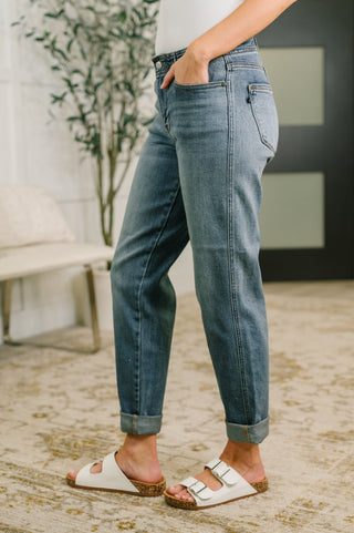 Doris Mid Rise Boyfriend with Adjustable Back Tab + Hollywood WB-Jeans-Ave Shops-Motis & Co Boutique, Women's Fashion Boutique in Carthage, Missouri