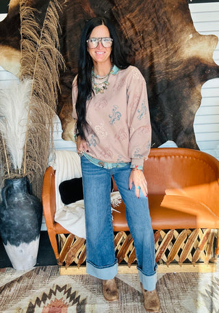 Clara Cowboy Print Sweatshirt