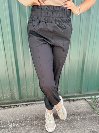 Joey High Waisted Black Jogger Pants-Pants-Very J-Motis & Co Boutique, Women's Fashion Boutique in Carthage, Missouri