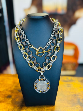 Half Dollar Steer Head Coin Necklace-Necklaces-V2-Motis & Co Boutique, Women's Fashion Boutique in Carthage, Missouri