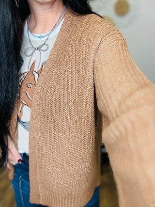 Chunky Open Front Cardigan Camel - Anna-Cardigans-staccato-Motis & Co Boutique, Women's Fashion Boutique in Carthage, Missouri