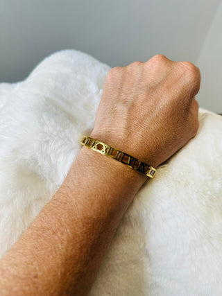 Gold Water Resistant Bangle Bracelet | The Roman-Bracelets-Accessories Galore-Motis & Co Boutique, Women's Fashion Boutique in Carthage, Missouri