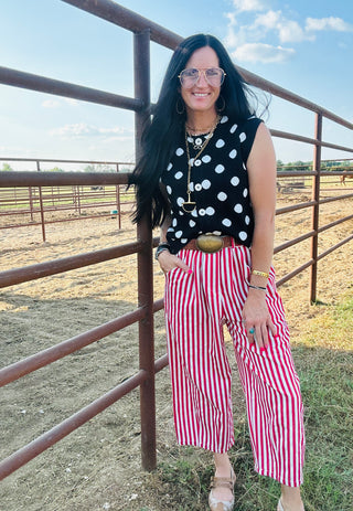 Ruby Black Polka Dot Sweater Vest-Sweaters-24th-Motis & Co Boutique, Women's Fashion Boutique in Carthage, Missouri