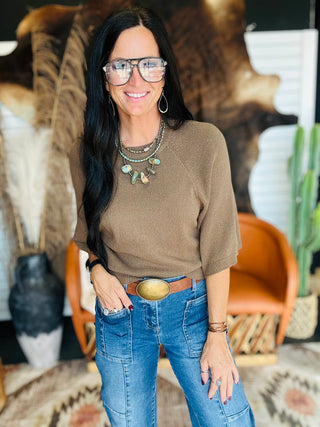 Sara Short Sleeve Knit Top