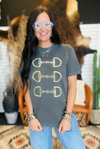 Fancy Horse Bit Graphic Tee-Graphic Tees-Branded by Barta-Motis & Co Boutique, Women's Fashion Boutique in Carthage, Missouri