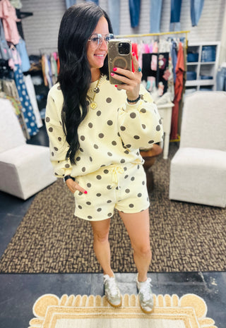 Landon Polka Dot Fleece Pullover-Pullovers-Papermoon-Motis & Co Boutique, Women's Fashion Boutique in Carthage, Missouri