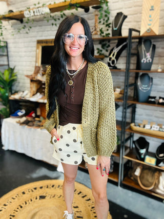 Landon Polka Dot Fleece Shorts-Shorts-Papermoon-Motis & Co Boutique, Women's Fashion Boutique in Carthage, Missouri