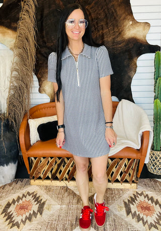 Gemma Blue Gingham Dress-Dresses-Entro-Motis & Co Boutique, Women's Fashion Boutique in Carthage, Missouri