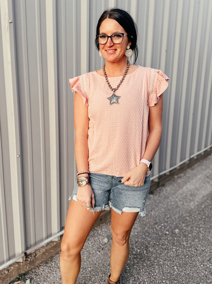 Smockingly Cute Pink Short Sleeve Top