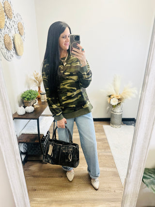 Long Sleeve Camo Sweatshirt - Emma-Pullovers-Very J-Motis & Co Boutique, Women's Fashion Boutique in Carthage, Missouri