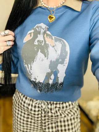 The Brahma Crewneck Sweatshirt-Pullovers-Hank & Scoot-Motis & Co Boutique, Women's Fashion Boutique in Carthage, Missouri