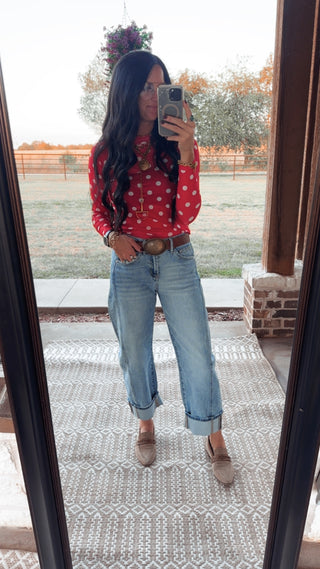 Kickoff Polka Dot Long Sleeve Mesh
