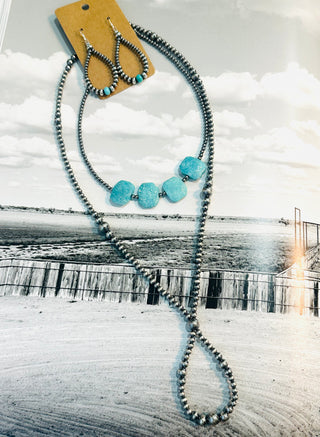 Amazonite Peruvian and Sterling Silver Pearls Choker-Necklaces-Bijoux-Motis & Co Boutique, Women's Fashion Boutique in Carthage, Missouri