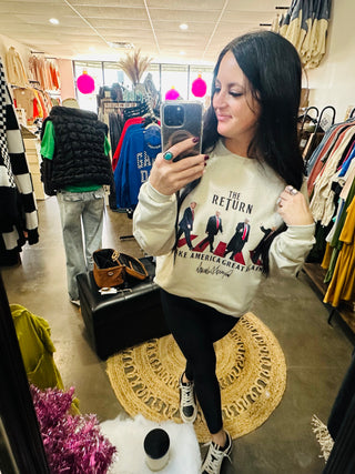 Make America Great Again Sand Sweatshirt-Pullovers-Motis & CO-Motis & Co Boutique, Women's Fashion Boutique in Carthage, Missouri