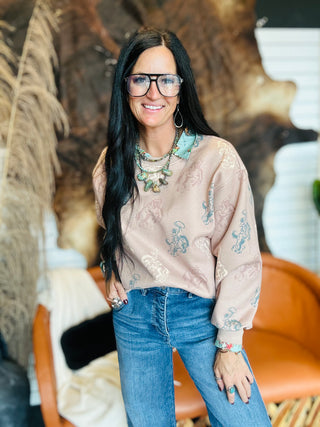 Clara Cowboy Print Sweatshirt