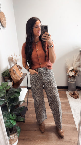 Able Leopard Wide Leg Pants-Pants-EASEL-Motis & Co Boutique, Women's Fashion Boutique in Carthage, Missouri