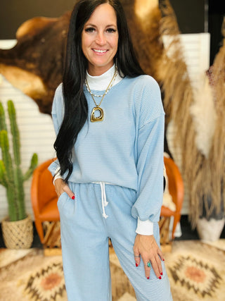 Sophie Soft Mock Neck Striped Set-Sets-Papermoon-Motis & Co Boutique, Women's Fashion Boutique in Carthage, Missouri