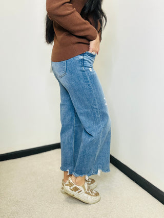 Walker Cropped Wide Leg Risen Jeans-jeans-Risen-Motis & Co Boutique, Women's Fashion Boutique in Carthage, Missouri