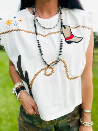 Emmylou Western Muscle Tank-Short Sleeves-Taelynn-Motis & Co Boutique, Women's Fashion Boutique in Carthage, Missouri
