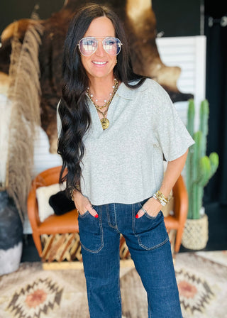 Meg Collard V Neck Sweater-Short Sleeves-HYFVE-Motis & Co Boutique, Women's Fashion Boutique in Carthage, Missouri