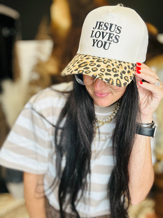 Jesus Loves You Printed Bill Cap-Hats-Zenana-Motis & Co Boutique, Women's Fashion Boutique in Carthage, Missouri