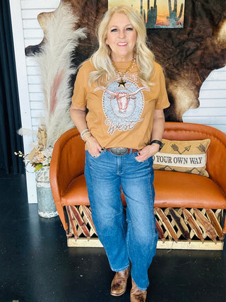 XOXO Rodeo Greetings Boxy Graphic Tee-Graphic Tees-XOXO ART & Co-Motis & Co Boutique, Women's Fashion Boutique in Carthage, Missouri