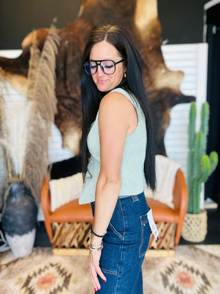 Sadie Striped Sleeveless Vest