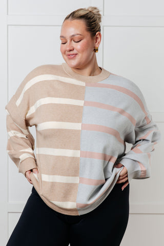 Exceptional Thought Striped Patchwork Sweater-Tops-Ave Shops-Motis & Co Boutique, Women's Fashion Boutique in Carthage, Missouri