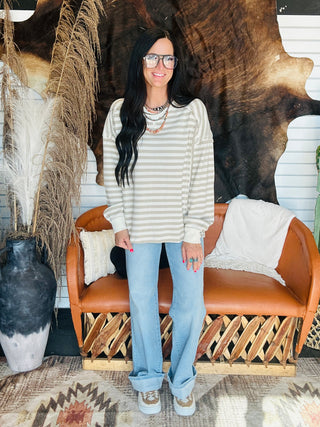 Elizabeth Striped Waffle Top
