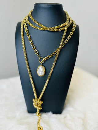 Gold Plated Wrap Chain Necklace | The Alex-Necklaces-ChanSutt-Motis & Co Boutique, Women's Fashion Boutique in Carthage, Missouri