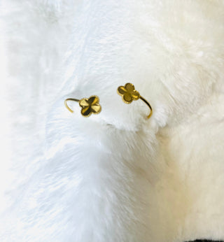 Gold Water Resistant Clover Cuff Bracelet | The Clover-Bracelets-Accessories Galore-Motis & Co Boutique, Women's Fashion Boutique in Carthage, Missouri