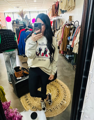 Make America Great Again Sand Sweatshirt-Pullovers-Motis & CO-Motis & Co Boutique, Women's Fashion Boutique in Carthage, Missouri