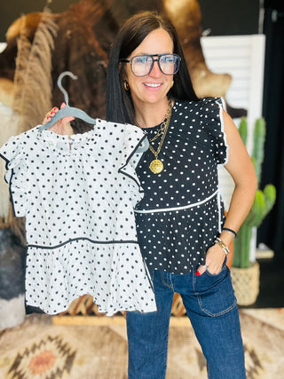 Dottie Black and White Polka Dot Top