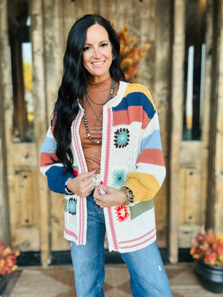 Cira Crochet Patchwork Cardigan
