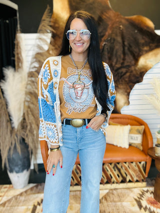 XOXO Rodeo Greetings Boxy Graphic Tee-Graphic Tees-XOXO ART & Co-Motis & Co Boutique, Women's Fashion Boutique in Carthage, Missouri