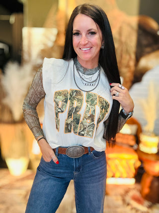 Camden Camo Sheer Mesh Top-Long Sleeves-Turquoise Haven-Motis & Co Boutique, Women's Fashion Boutique in Carthage, Missouri