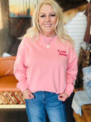 Trust Jesus Graphic Sweatshirt