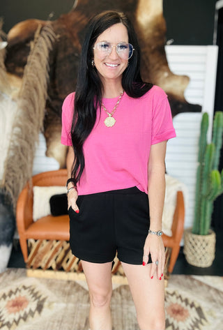 Wendy Waffle Knit Basic Top-Short Sleeves-Dear Scarlett-Motis & Co Boutique, Women's Fashion Boutique in Carthage, Missouri