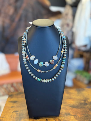 Nevada Opal Nugget and Sterling Necklace