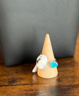 White Buffalo & Turquoise Ring-Rings-Touch of Gallop-Motis & Co Boutique, Women's Fashion Boutique in Carthage, Missouri