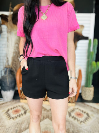 Gaylon Black Knit Shorts-Shorts-Jodifl-Motis & Co Boutique, Women's Fashion Boutique in Carthage, Missouri
