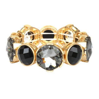 Hendrix Black Crystal and Gold Stretch Bracelet-Bracelets-What's Hot-Motis & Co Boutique, Women's Fashion Boutique in Carthage, Missouri
