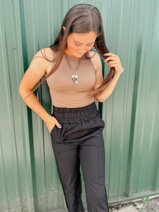 Jade Ribbed Basic Tank Top Mocha-Tanks-staccato-Motis & Co Boutique, Women's Fashion Boutique in Carthage, Missouri