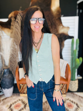 Sadie Striped Sleeveless Vest