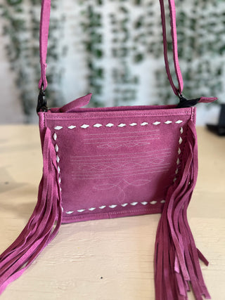 Pink Boot Stitch Cross Body Bag-Handbags-Western Linen-Motis & Co Boutique, Women's Fashion Boutique in Carthage, Missouri