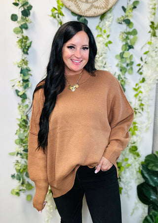 Elva Oversized Camel Sweater-Sweaters-Zenana-Motis & Co Boutique, Women's Fashion Boutique in Carthage, Missouri