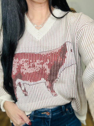 Hereford Highway Ribbed Knit Sweater-Sweaters-2 Fly-Motis & Co Boutique, Women's Fashion Boutique in Carthage, Missouri