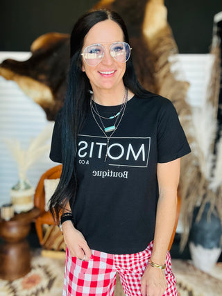Motis Boxy Graphic Tee - Black-Graphic Tees-MOTIS-Motis & Co Boutique, Women's Fashion Boutique in Carthage, Missouri