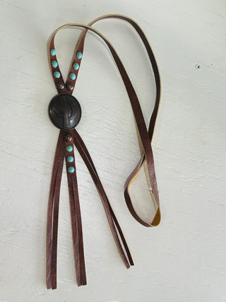 Leather Continent Fringe Brown Long Necklace-Necklaces-Western Elite-Motis & Co Boutique, Women's Fashion Boutique in Carthage, Missouri